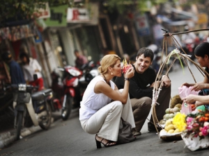 A riverbank ancient quarter of Hanoi 